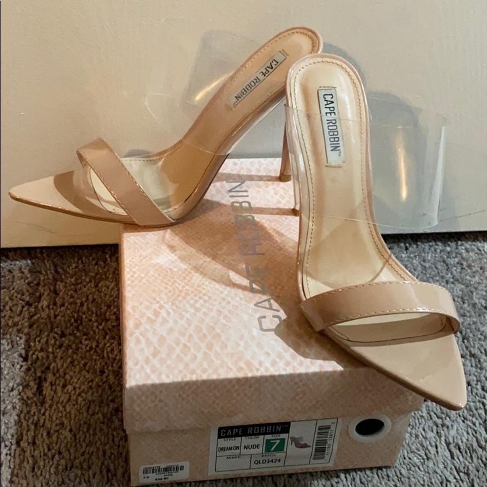 Brand new nude clear heels